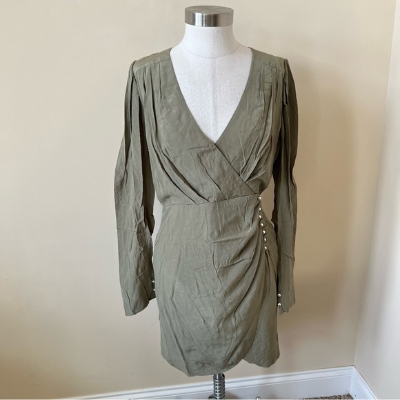 New! Jonathan Simkhai Leilani dress olivine green nwt 17491 - Picture 5 of 12